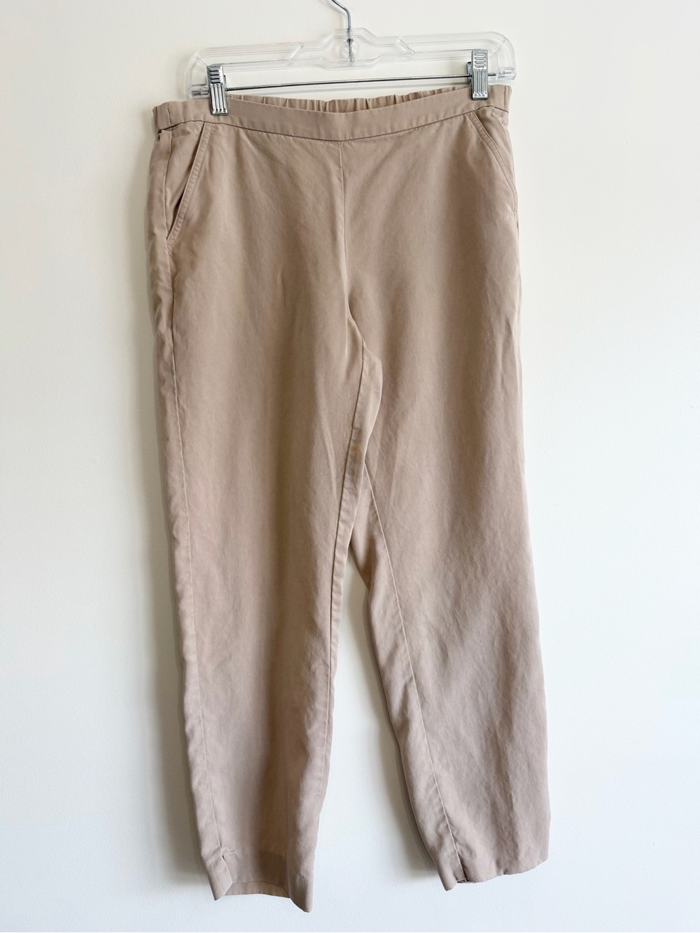 Eileen Fisher Petite Straight Leg Tencel Pull-On Pants Tan PP